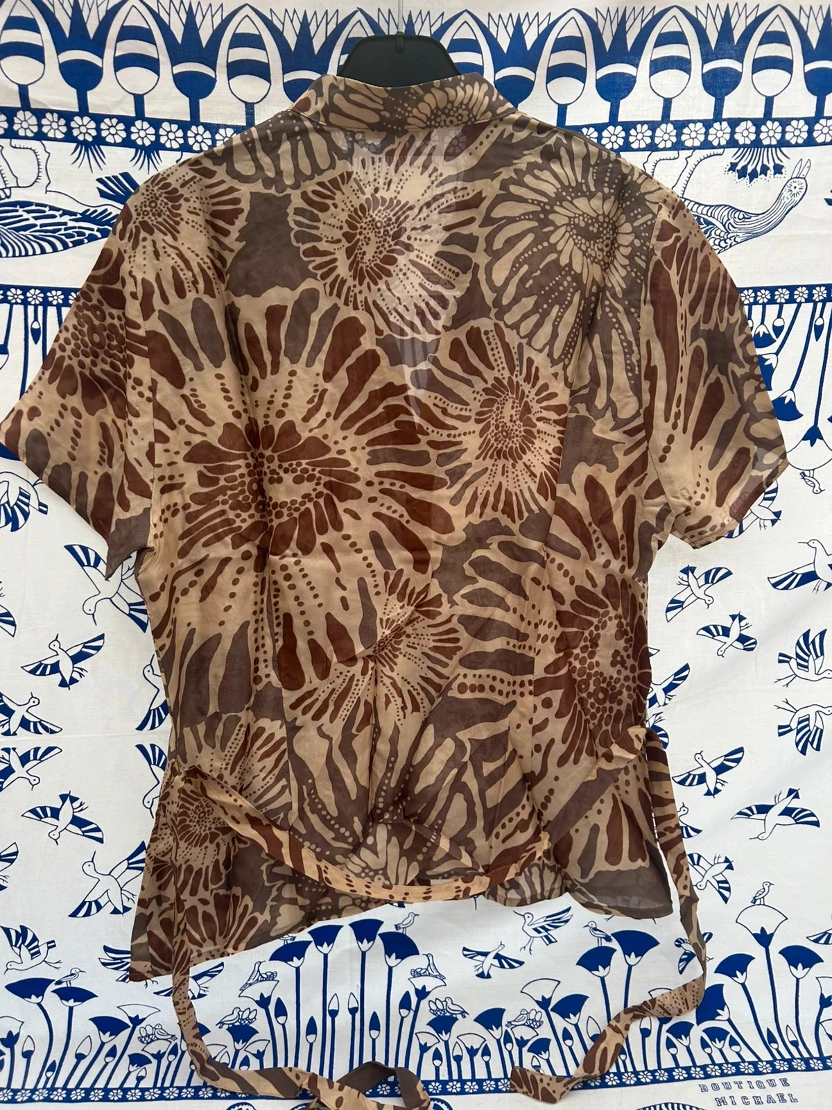 Blusa XL/42 123 nova marrom e bege seda feminina – photo 5